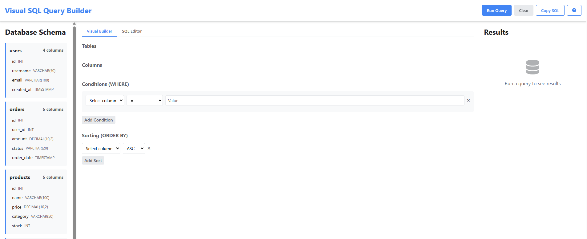 Visual SQL Query Builder