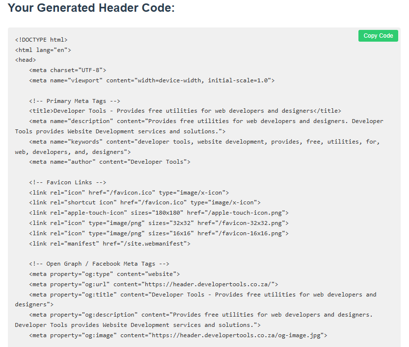 Get your complete header